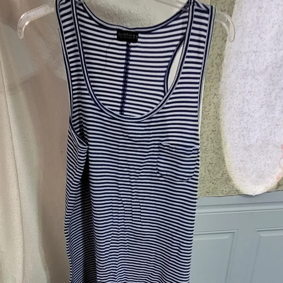(1043) Faded Glory, Women's Summer Casual Midi Dress Blue, White Size XL  (16/18)